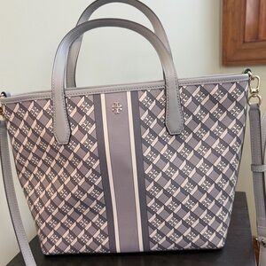Tory Burch Gray and Cream Women's Tote Bag